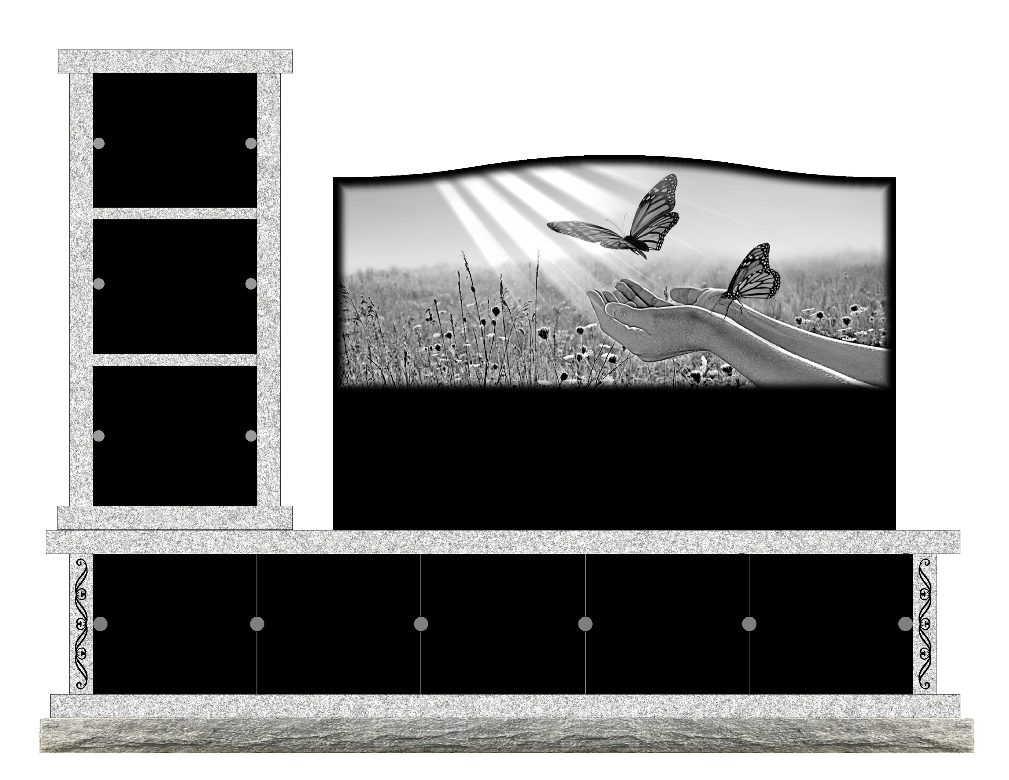 Exemple monument avec columbarium familial
